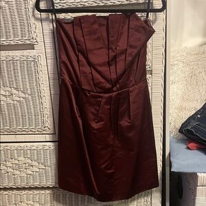 French Connection Strapless Wine Dress
